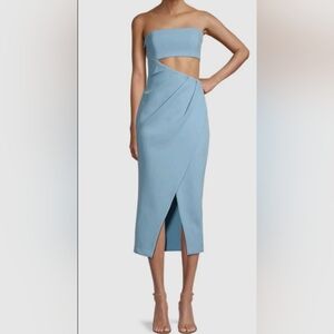 Misha Blue Medora Strapless Cutout Midi Dress